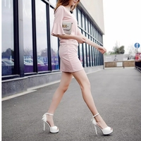 Women's stilettos sexy waterproof platform bow tie straps fish mouth sandals - Thumbnail 6