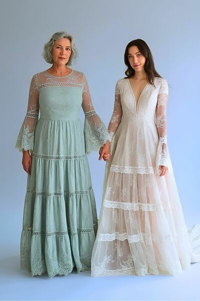 Mint Green A Line Lace Mother of Bride/Groom Dress Evening Formal Gown