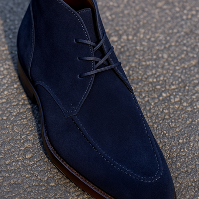 Hot sale best adult navy blue chukka genuine suede lace up hiking boot