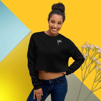 Pme fashion white flag crop sweatshirt