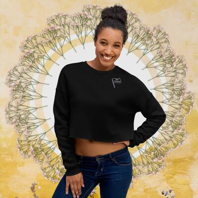 PME Fashion grey flag Crop Sweatshirt