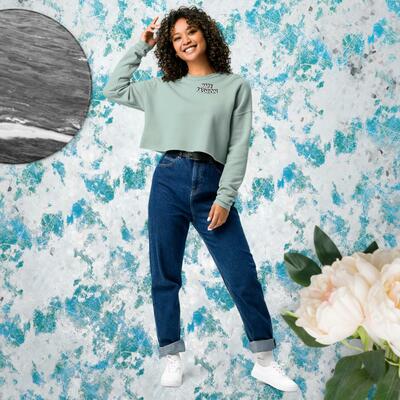 PME Fashion white arch Crop Sweatshirt