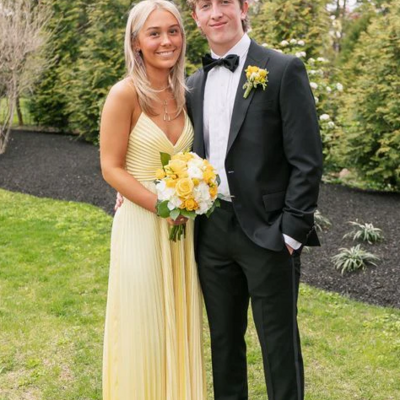 Floor length a-line v neck yellow prom dress graduation dress