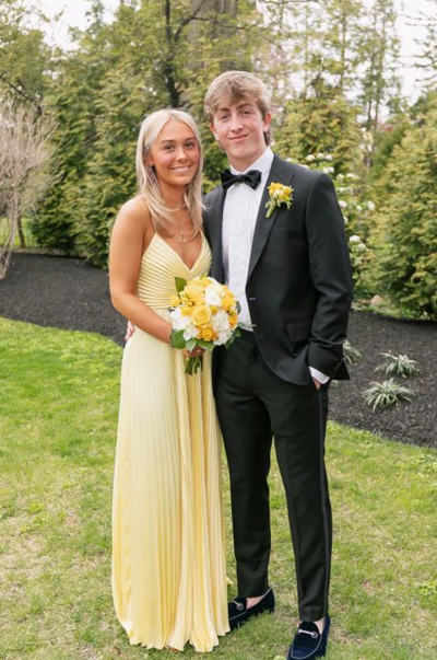 Floor Length A-line V Neck Yellow Prom Dress Graduation Dress