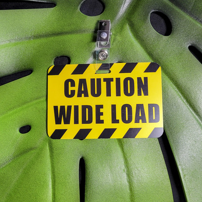 Caution wide load badge