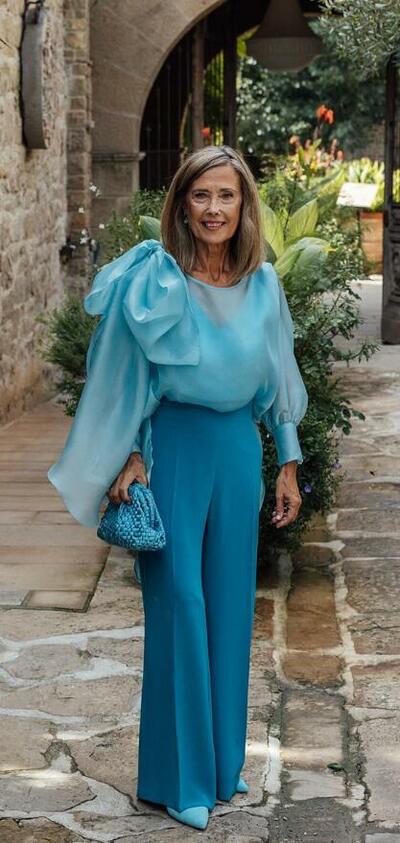Blue Mother of Bride/Groom Jumpsuit Evening Formal Jumpsuit