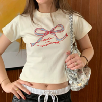 Y2K Bowknot Printed Top - Thumbnail 1