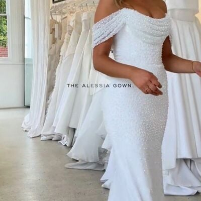Sexy luxury wedding dress, sequins lace wedding dress bridal gown