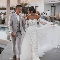 Sexy Appliques Wedding Dress, A-line Tulle Wedding Dress Bridal Gown - Thumbnail 2