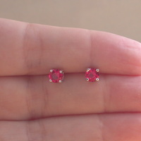 BOXED GIFT SET/Sterling Silver Ruby(Lab Created) Necklace & Earrings/Ruby Stud Earrings/Ruby Heart Necklace/July Birthstone/Ruby Jewellery - Thumbnail 7