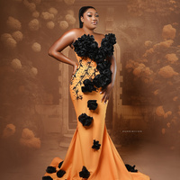 Orange Prom Dresses For Special Occasions Flora One Shoulder Promdress Evening Dresses Elegant Beaded Pearls Birthday Dress Vestido - Thumbnail 1