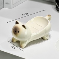 Cute Cat Panda Ceramic Soap Box, Soap Dish - Thumbnail 6