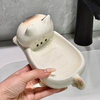 Cute Cat Panda Ceramic Soap Box, Soap Dish - Thumbnail 5