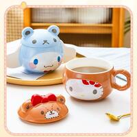 Cute Cartoon Anime Mug With Lid - Thumbnail 2