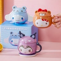 Cute Cartoon Anime Mug With Lid - Thumbnail 4