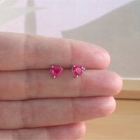 BOXED GIFT SET/Sterling Silver Ruby(Lab Created) Necklace & Earrings/Ruby Stud Earrings/Ruby Heart Necklace/July Birthstone/Ruby Jewellery - Thumbnail 7