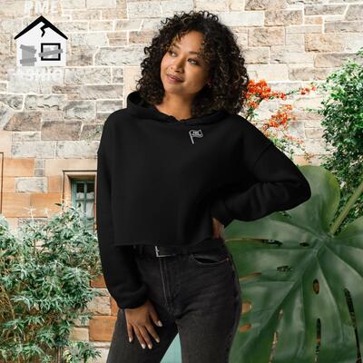 Pme fashion white flag crop hoodie