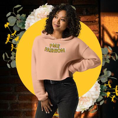 PME Fashion large gold arch Crop Hoodie