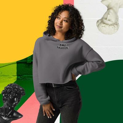 PME Fashion black arch Crop Hoodie