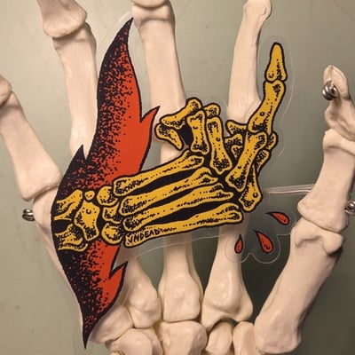 Flippin' the skeleton bird - sticker (clear)