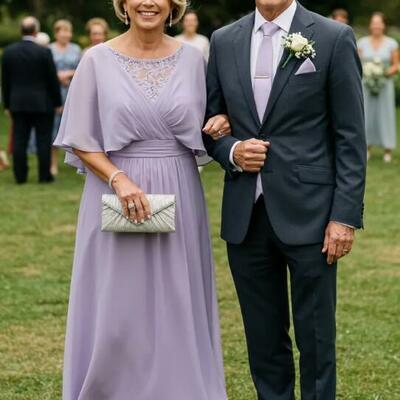 Violet a line chiffon mother of bride/groom dress evening formal gown