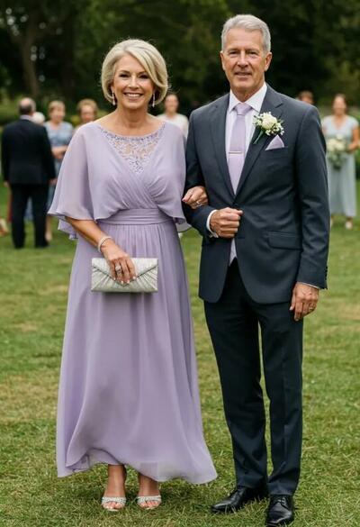 Violet A Line Chiffon Mother of Bride/Groom Dress Evening Formal Gown