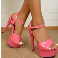 15cm high heels fish mouth open toe sequined sandals party shoes 5 colors - Thumbnail 6