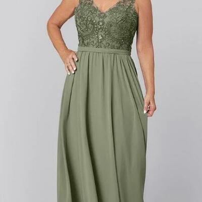 Oliver a line chiffon lace mother of bride/groom dress evening formal gown