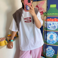 Hair Clips Print Short Sleeve Tee - Thumbnail 1