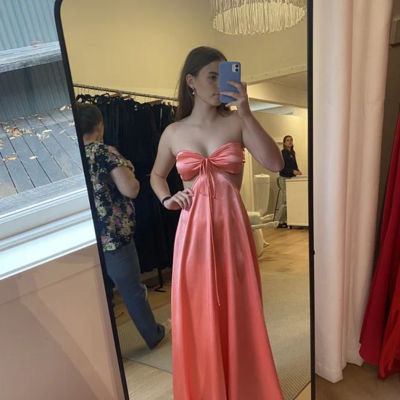 Sexy floor length orange beach prom dresses - Thumbnail 1