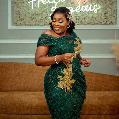 Green prom dresses for black women promdress sheer neck evening dresses elegant beaded sequin lace birthday party dress second