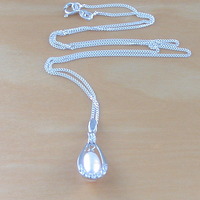 GIFT NECKLACE/Sterling Silver White Freshwater Pearl Necklace/Freshwater Pearl Necklace/Pearl Necklace/June Birthstone/Pearl Jewellery/Pearl J - Thumbnail 1