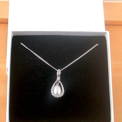 Gift necklace/sterling silver white freshwater pearl necklace/freshwater pearl necklace/pearl necklace/june birthstone/pearl jewellery/pearl j