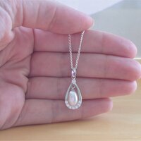 GIFT NECKLACE/Sterling Silver White Freshwater Pearl Necklace/Freshwater Pearl Necklace/Pearl Necklace/June Birthstone/Pearl Jewellery/Pearl J - Thumbnail 4