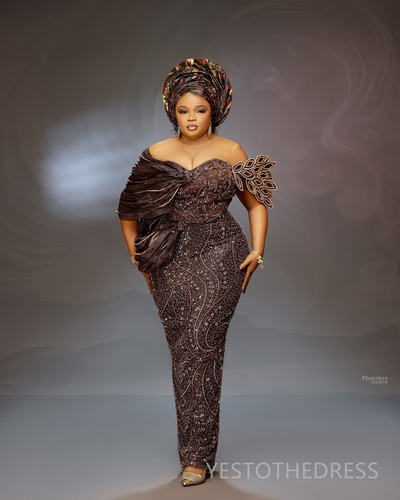 Prom Dresses For Special Occasions Mermaid Evening Dresses Sheer Neck Beaded Lace Birthday Second Reception Gown