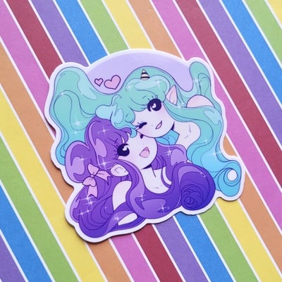 3 x 3 twins glossy sticker