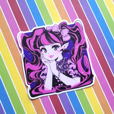 3 x 3  vampire girl MATTE Sticker