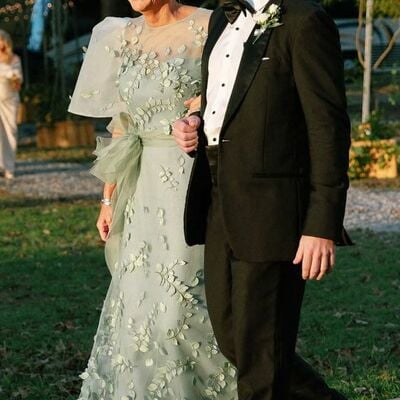 Mint green mermaid plus size leaf appliques mother of bride/groom dress evening formal gown