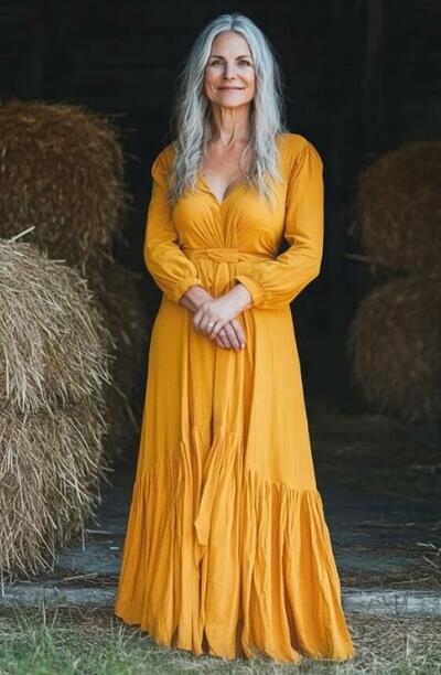 Yellow A Line Long Sleeve Mother of Bride/Groom Dress Evening Formal Gown