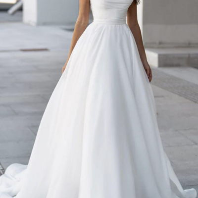 Illusion neckline hall leisure wedding dress eugenia pearl bridal dress,1937 - Thumbnail 1