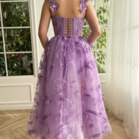 3D Butterfly Lace Appliques Prom Dresses for Women Tulle Wedding Guest Dress Long Formal Ball Gown,1939 - Thumbnail 1