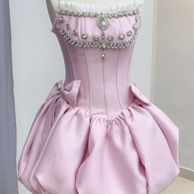  pink cute short prom dress elegant homecoming dresses,1134