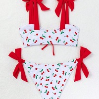 Sweet Cherry Print Bikini Set - Thumbnail 5