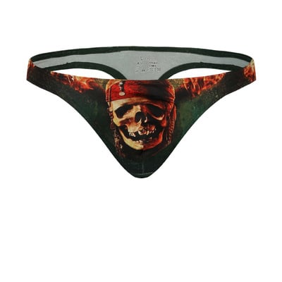 Skull printing 3pk men's sexy underwear lingerie gay's thongs t-string g-string underpants 1034dk