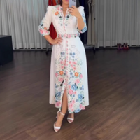 Slim Elegant Long Sleeve Dress - Thumbnail 1