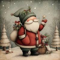 Santa In Snow 3 Cross Stitch Pattern - Thumbnail 2