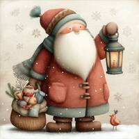 Santa In Snow 2 Cross Stitch Pattern - Thumbnail 2