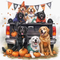Spooky Dog Truck 1 Cross Stitch Pattern - Thumbnail 2