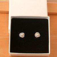 BOXED EARRINGS/Sterling Silver White Freshwater Pearl stud Earrings/Pearl Earrings/Pearl Jewellery/Pearl Jewelry/Earrings/June Birthstone/UK - Thumbnail 7
