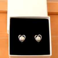 BOXED EARRINGS/Sterling Silver White Freshwater Pearl stud Earrings/Pearl Earrings/Pearl Jewellery/Pearl Jewelry/Earrings/June Birthstone/UK - Thumbnail 6